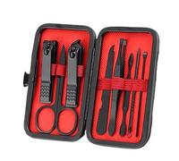 Coffret coupe-ongles for homme, aiguilles anti-acné, rainures for ongles, couteau de pédicure spécial, outils for usage domestique, kit soins personnels(Red,8PCS)