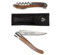 Coffret couteaux personnalisés gravés - Couteau de poche et sommelier en bois et métal - Coffret cadeau 2 pièces personnalisables