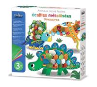 Créa Lign - Coffret Loisir Créatif - Animaux décos faciles - Ecailles métallisées - Dinosaures - Dès 3 Ans - CL189, bleu