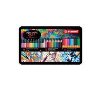 Coffret Créatif Arty Stabilo 36 Feutres Et Crayons Pen 68, Pen 68 Brush Et Aquacolor