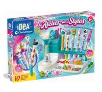 Coffret creatif atelier des stylos - cree 10 stylos colores et amusants, des 6 ans - fabrication, decoration, pen diy - set kit idea et carte