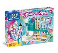 Coffret creatif atelier des stylos - cree 10 stylos colores et amusants, des 6 ans - fabrication, decoration, pen diy - set kit idea et carte