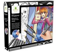 Coffret créatif manga fille - Sycomore - 10 papiers layout imprimés avec 8 marqueurs