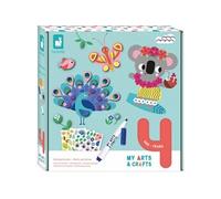 Janod - My Arts & Crafts - 4 Ans - Coffret Créatif Multiactivités - 9 Illustrations - Kit Loisir Créatif Enfant - Apprentissage Motricité Fine et Concentration - J07747