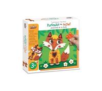 Créa Lign – Coffret de loisirs créatifs – Portraits en relief «Animaux de la forêt» marron