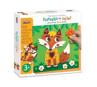 Créa Lign - Coffret de loisirs créatifs - Portraits en relief "Animaux de la forêt", marron