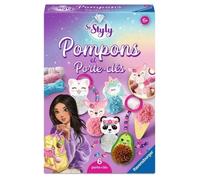 Coffret créatif - RAVENSBURGER - So Styly - Porte-clés Pompons Kawai - 6 porte-clés - perles pailletées - bases animaux