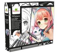 Coffret créatif - SYCOMORE - Layout et marqueurs - Kemonomimi - Dès 10 ans