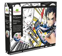 Coffret créatif - SYCOMORE - Layout et marqueurs - Manga Garçon - Dès 10 ans