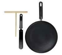 LILY COOK – Coffret crêpière induction 28 cm – antiadhésive, ustensiles bois et nylon, noir