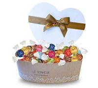 Coffret Cœur Doré garni de 50 chocolats Lindor de Lindt assortis | des Saveurs inédites à Offrir pour la Saint-Valentin