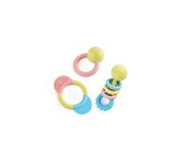 Hape Bébé 3 Hochets Anneaux de Dentition - Eco Matériaux en Riz Japonais - Lot de 3 Jouet Dentition Bébé & Hochet Pour Fille & Garçon - Soulage les Dents de Bébé & Stimule les Sens dès la Naissance