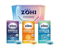 Coffret d?couverte ZOHI Chewing-gum sans sucres avec actifs - Compl?ment alimentaire avec ?dulcorants - Bo?te de 12 plaquettes de 10 chewing-gums (4x