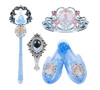 Coffret d'accessoires Cendrillon Princesse Disney, sous Licence Officielle, Comprenant Une Couronne de Princesse, des Chaussures en Plastique, Une Baguette Magique et Une Brosse à Cheveux, 3+