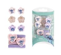 Coffret d'accessoires cheveux - Disney - Lilo et Stitch - Épingles et élastiques - 10 pièces - 8x14 cm