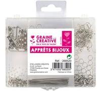 Graine Créative Coffret d'apprêts à Bijoux argentés x 400