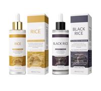 Coffret d'ampoules exfoliantes au riz, duo éclaircissant au riz noir et blanc pour une peau éclatante, peelings exfoliants pour le visage à la niacinamide, à l'acide hyaluronique et à l'extrait de riz