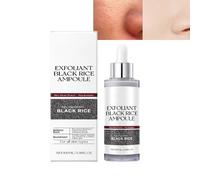 Coffret d'ampoules exfoliantes au riz noir et blanc, duo de sérums exfoliants doux au riz blanc et noir pour le visage et le corps - Exfoliant nettoyant, hydratant et éclaircissant pour (Black)