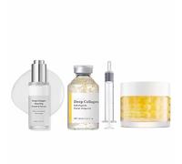 Coffret d'ampoules liftantes intensives aux peptides de soie - Routine de soins anti-âge en 3 étapes avec ampoule faciale aux peptides, tonique hydratant et crème au rétinol, sérum pour les rides