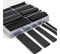 Coffret d'assortiment de gaines thermorétractables - Gaines isolantes for la réparation et la protection des connexions de câbles (noir, rouge, blanc)(300pcs Black White)
