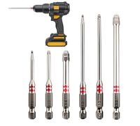 Coffret d'de Tournevis et Forets,6 pièces de précision 1,5-6 mm - Kit pour Visseuse sans Fil Forets - Pour Travail Du Bois, Menuiserie, Assemblage De Meubles, Bricolage, Chantier