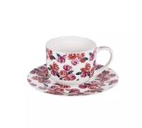 Coffret de 1 tasse déjeuner porcelaine Rosalia 47cl Grandes Fleurs
