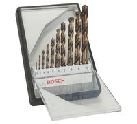 Set de 10 forets à métaux rectifiés HSS-co Robust Line, pointe de perçage 135° BOSCH 2607019925