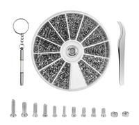 Coffret De 1000 Pcs Assortiment Vis Écrous Kit De Réparation De Lunettes Petites Vis Et Écrous Avec Tournevis Et Pince À Épiler Outils De Réparation De Vis Pour Lunettes De Soleil Et Montres