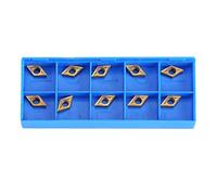 Coffret de 10pcs Lames Inserts Rotatifs Forme Losange CNC, Plaquettes de Tournage CNC en Carbure DCMT070204, Plaquettes de tour à Commande Numérique avec Boîte pour Tours, Fraiseuses