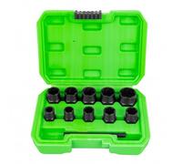 Coffret de 11 douilles twist 3/8" pour extraction d’écrous endommagés - tailles