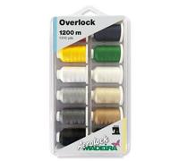 Coffret De 12 Cônes De Fil Mousse Uni Aerolock N°125 Madeira - 1200m - Certifié Oeko-Tex Multicolore