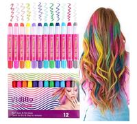 Coffret de 12 craies pour cheveux colorées,idéal pour les filles et les enfants Cadeau parfait pour Noël ou un anniversaire,lavable