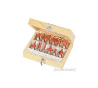 Coffret de 12 fraises à défoncer TCT 1/2 Silverline