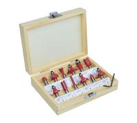 Coffret de 12 Fraises Défonceuses - 8 mm - Fraise droite à rainure - à congé - chanfrein - doucine - affleurer - 1/4 de rond