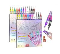 Coffret de 12 stylos nail art, vernis à ongles à séchage rapide, marqueurs pour nail art, marqueurs pour ongles gel (24PCS)