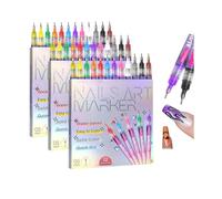 Coffret de 12 stylos nail art, vernis à ongles à séchage rapide, marqueurs pour nail art, marqueurs pour ongles gel (36PCS)