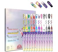 Coffret de 12 stylos nail art, vernis à ongles graffiti 3D à séchage rapide, outils de peinture DIY
