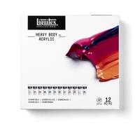 Coffret de 12 tubes de peinture acrylique Heavy Body Liquitex couleurs essentiel