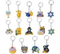 Coffret De 14 Porte-clés Hanoukka - Étoile De David Menorah, Porte-clés Multi-Motifs pour Fêtes Juives