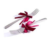 Coffret de 2 fourchettes de mariage personnalisées, gravées sur mesure, cadeau souvenir pour un anniversaire de mariage (style simple)
