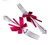 Coffret de 2 fourchettes de mariage personnalisées, gravées sur mesure, cadeau souvenir pour un anniversaire de mariage (style vintage)