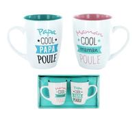 Coffret de 2 Mug Papa et Maman Poule - Tasse Cadeau Fête Anniversaire - 627