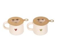 Coffret de 2 mugs 35 cl avec 1 pochoir sangam - Table Passion - Beige - Porcelaine BEIGE