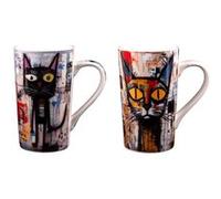 Coffret de 2 mugs Street Cat 50 cl - Table Passion - Blanc - Porcelaine Blanc G