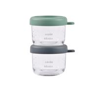 Béaba – Lot de 2 portions en verre 150 ml – 100% hermétique – Vert sauge/minéral
