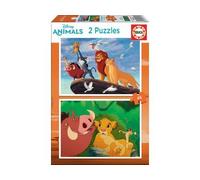 Coffret De 2 Puzzles 48 Pieces Roi Lion : Simba Timon Pumba Mufasa - Puzzle Educa Disney Enfant