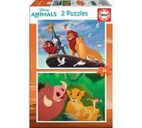 Coffret De 2 Puzzles 48 Pieces Roi Lion : Simba Timon Pumba Mufasa - Puzzle Educa Disney Enfant