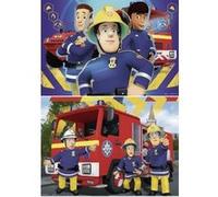 Coffret de 2 puzzles enfant sam le pompier 24 pieces : sam avec ses amis et le camion pompier - ravensburger collection dessin anime