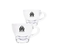 Coffret de 2 tasses à café en verre Olympique de Marseille