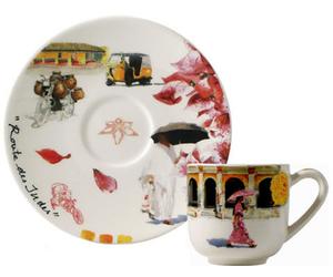 Coffret de 2 Tasses & Soucoupes Café ROUTE DES INDES